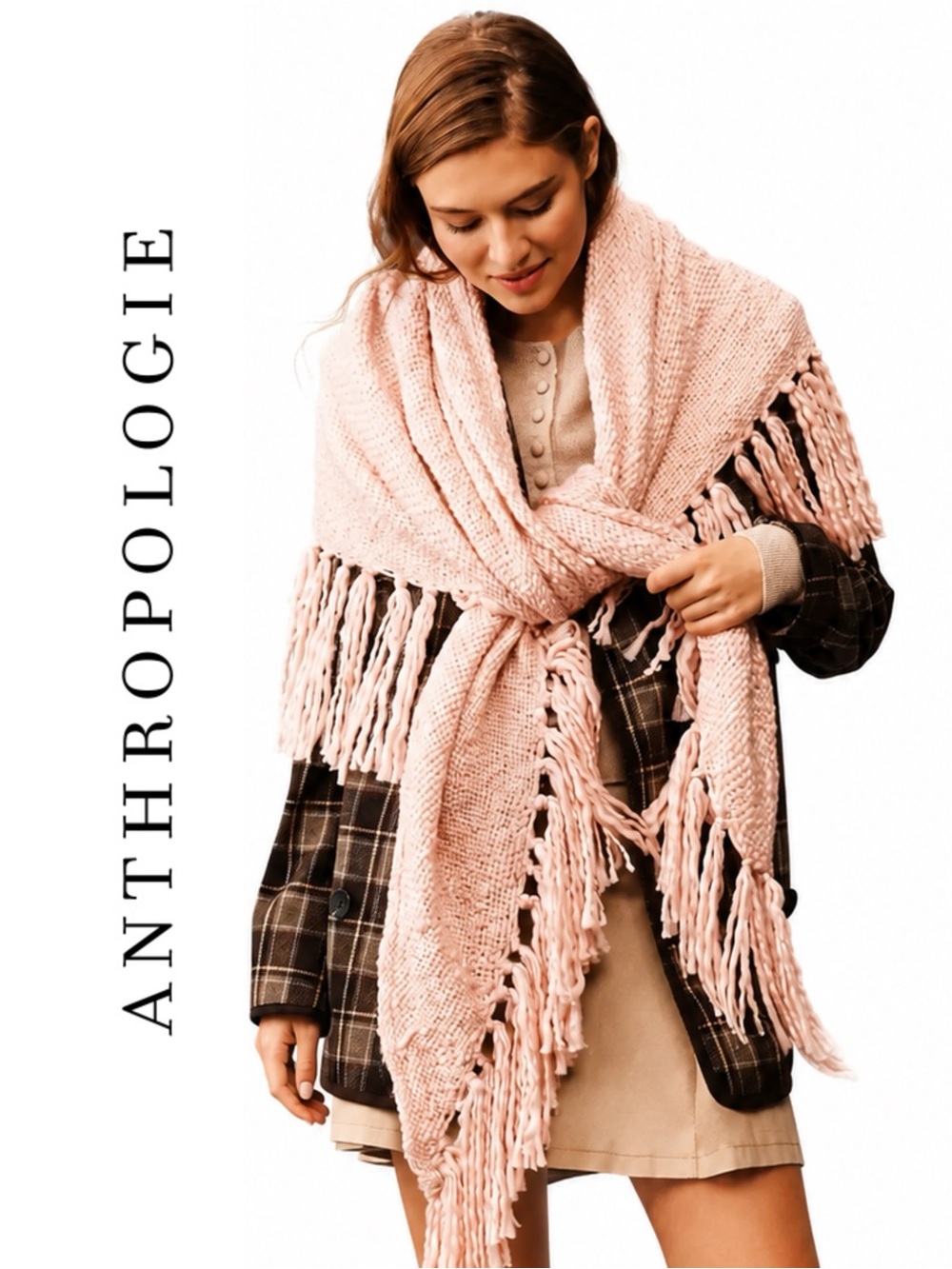 Anthropologie Oversized Fringe Wrap